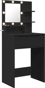 vidaXL Hálószobai Öltözködő Asztalok Fekete 80 x 39,6 x 135 cm Faanyag