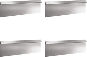 vidaXL Csiga kerítés 4 pcs Ezüst 100 x 3,5 x 25 cm Rozsdamentes acél