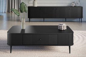 Vesper 103x60 cm-es fekete asztal fiókkal - fekete / fekete lábak