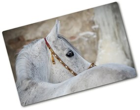 Üveg vágódeszka Fehér arab ló pl-ko-80x52-f-143185113