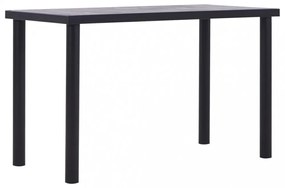 fekete és betonszürke MDF étkezőasztal 120 x 60 x 75 cm