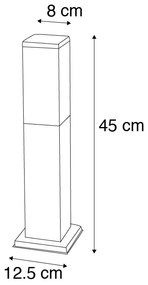 Okos kültéri lámpaoszlop sötétszürke 45 cm, WiFi P45-tel - Malios