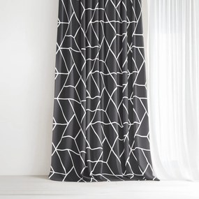 Goldea pamut függöny - mozaik minta, sötétszürke alapon 200x150 cm