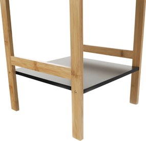 4 polcos állvány, természetes/fekete, NAOKO