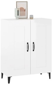 magasfényű fehér szerelt fa tálalószekrény 69,5 x 34 x 90 cm