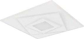 Globo 48539-24 Mennyezeti könnyűfém fehér, akril fehér, HxSzxM: 400x400x54mm, LED 24W 230V, 3000lm forrás, 2100lm kimenet, 3000K