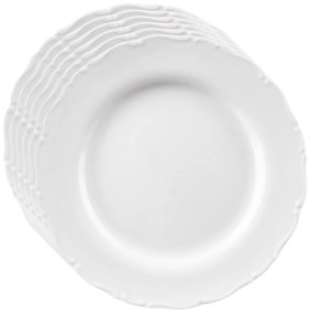 Orion Porcelán tányérkészlet Mona perem 6 db, 24,5cm, 24,5 cm