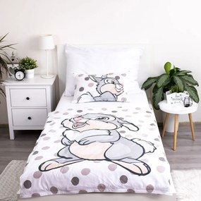 Fehér-szürke pamut gyerek ágyneműhuzat babaágyhoz 100x135 cm Thumper "Dots" – Jerry Fabrics