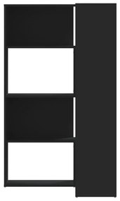 4 szintes fekete szerelt fa sarokkönyvespolc 85 x 85 x 140 cm