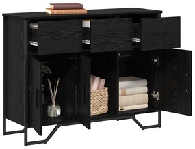 Oldalszekrény Fekete tölgy 97x32.5x74.5 cm Engineered Wood