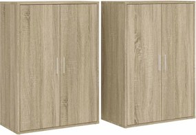 vidaXL 2 db sonoma tölgy színű szerelt fa tálalóasztal 60 x 31 x 84 cm