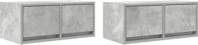 vidaXL 2 db betonszürke szerelt fa TV-szekrény 60x31x25,5 cm
