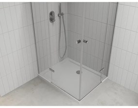Mexen Roma Duo, zuhanykabin 90 (ajtó) x 80 (ajtó) cm, 6mm átlátszó üveg, króm profil + zuhanytálca, 854-090-080-01-02-4010