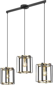 Italux loft modern függeszték primero matt fekete arany itxpnd-44003-3-bk-gd
