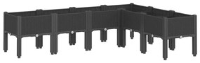 vidaXL fekete PP rácsos kerti ültetőláda 160 x 120 x 42 cm