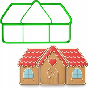 Karácsonyi Forma Karácsonyi házikó 3 db 14cm