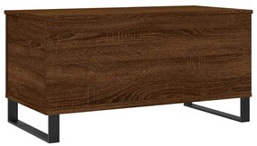 Barna tölgyszínű szerelt fa dohányzóasztal 90x44,5x45 cm