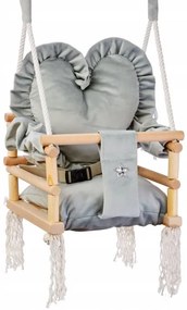 Fából készült gyermek hinta Heart Grey