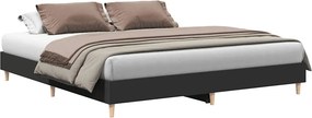 vidaXL fekete szerelt fa ágykeret matrac nélkül 180 x 200 cm