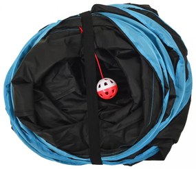 fekete-kék 3-irányú poliészter macskaalagút 25 cm