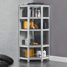 Juskys Sarok polc Basic 180x70x40 cm - ezüst