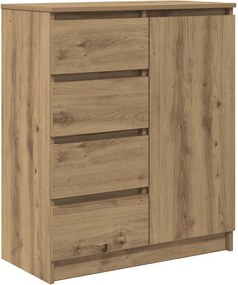 vidaXL kézműves tölgy szerelt fa tálalószekrény fiókos 71x35x84 cm