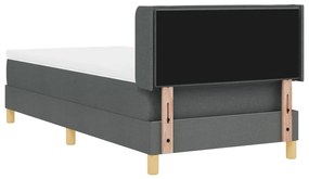 Boxspring ágy matraccal, sötétszürke, 80 x 200 cm, szövet