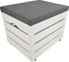 Puff Tároló Doboz Fa Láda Kárpitozással