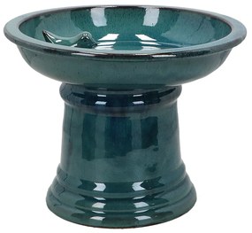 Kerámia madáritató és etető állvány, kék, 29 cm átmérőjű