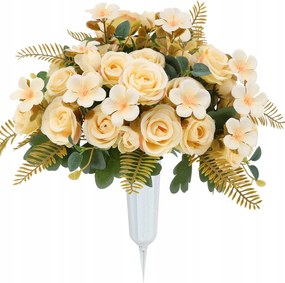 Művirág csokor Szín sárga-bézs 4 ág 35cm