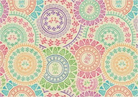 Flizelina Dekoratív Fotótapéta Hálószobába Színes mandalák 208x146 Ragasztó