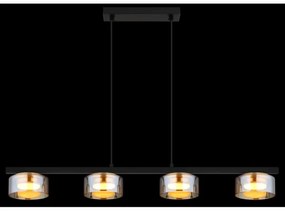 Globo 16055-4HG - LED Csillár zsinóron HIGGINS 4xGX53/6W/230V füstös/barna