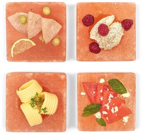 Felszolgáló tányérkák FREEZE & SERVE igazi himalájai sóból, 4 darabos készlet - rivsalt