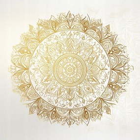 Vászonkép Canvas Mandala Fehér Arany Harmónia Wellbeing Zen 80x80