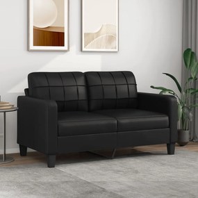 vidaXL 2 személyes fekete műbőr kanapé 140 cm