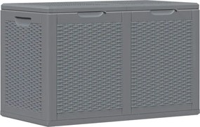 vidaXL szürke PP rattan kerti tárolóláda 180 L
