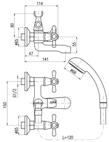 RAV Slezák MK154.5/1 - MORAVA kádgarnitúra csapteleppel, fényes króm