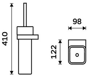 NIMCO NKC 30094K-90 - Falra szerelhető WC kefe NIKAU fehér/matt fekete