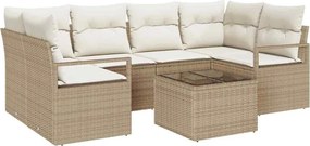 vidaXL Kerti Kanapé Szett párnával tárolóval 7 pcs Beige és krém