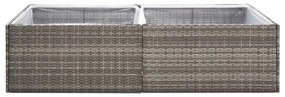 szürke polyrattan kerti ültetőláda 157 x 80 x 40 cm