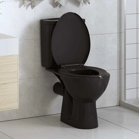 Fekete gyorsan szerelhető WC-ülőke lassan csukódó fedéllel