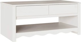 vidaXL Dohányzóasztal Drammen Fehér 99 x 55 x 45 cm Tömör fenyőfa