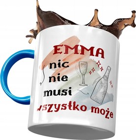 Kék Bögre Emma Feleség Barátnő Ajándék Nyomtatott Fotóval