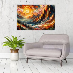 Kép - Hegyek, melyeket napfény ölel (90x60 cm)