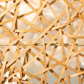 PawHut Rattan Macska Ház Kosár Vastag Párnával Ø 40 x 32 cm Világos Barna | Aosom