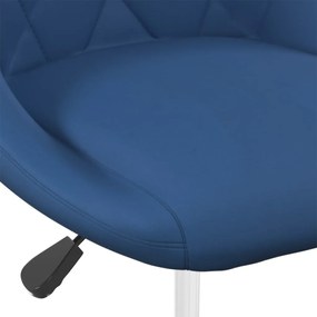 vidaXL 2 db kék bársony forgó étkezőszék