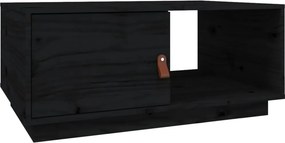 vidaXL fekete tömör fenyőfa dohányzóasztal 80 x 50 x 35,5 cm