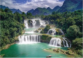 Fotótapéta Vízesés 3D Erdő Tájkép Falra Hálószoba Nappali 150x105