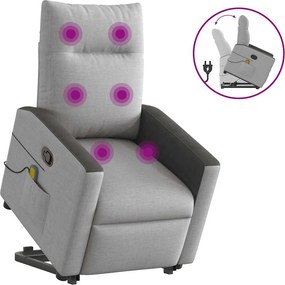 vidaXL Álló masszázsfotel felhőszürke szövet