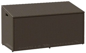 barna polyrattan kerti tárolóláda 110x50x58 cm